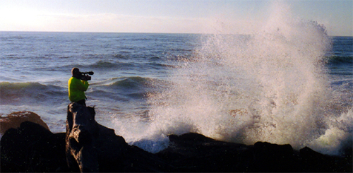 Terry Davis filming waves
